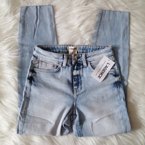 L'Agence Margot High Rise Light Blue Cropped Skinny Jeans NWT - Picture 4 of 6